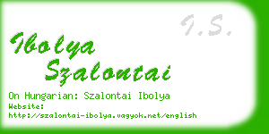 ibolya szalontai business card